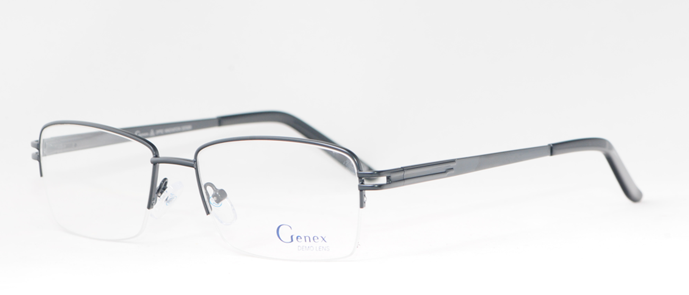 Genex optical frame for men half rim metal size 53-17-140