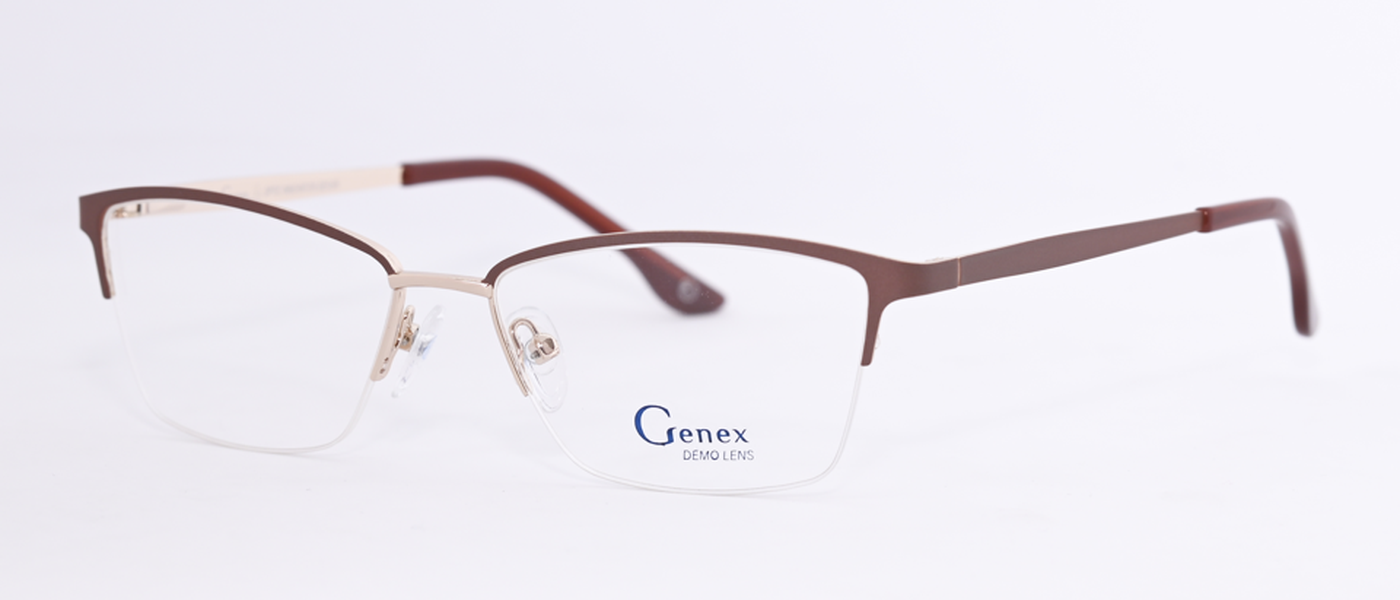 Genex optical frame for women half rim metal size 53-16-135