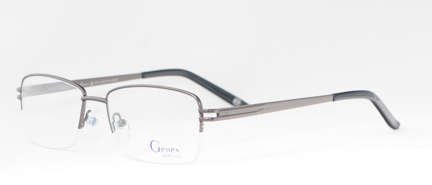 Genex optical frame for men half rim metal size 53-17-140