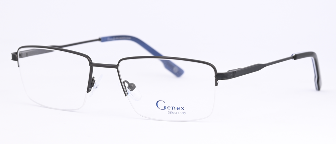 Genex optical frame for men half rim metal size 52-17-135