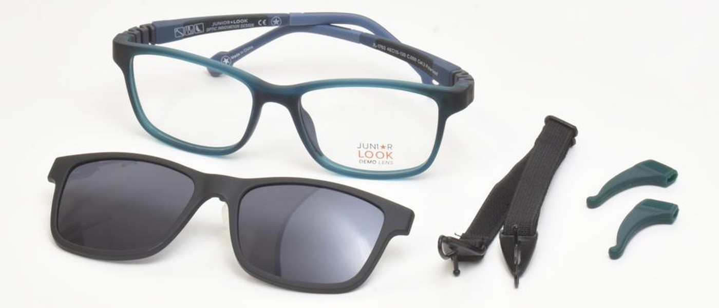 JuniorLook Optical Frame for boys full rim Polarized clipon TR90 size 48-15-130