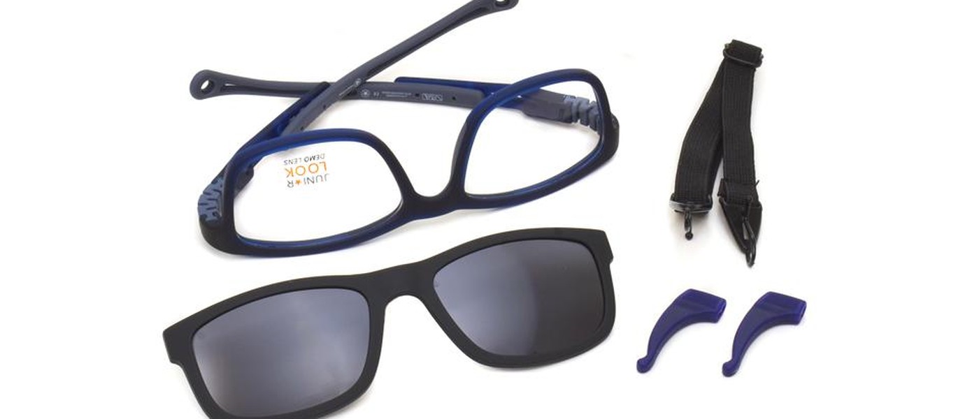 JuniorLook Optical Frame for boys full rim Polarized clipon TR90 size 45-15-130